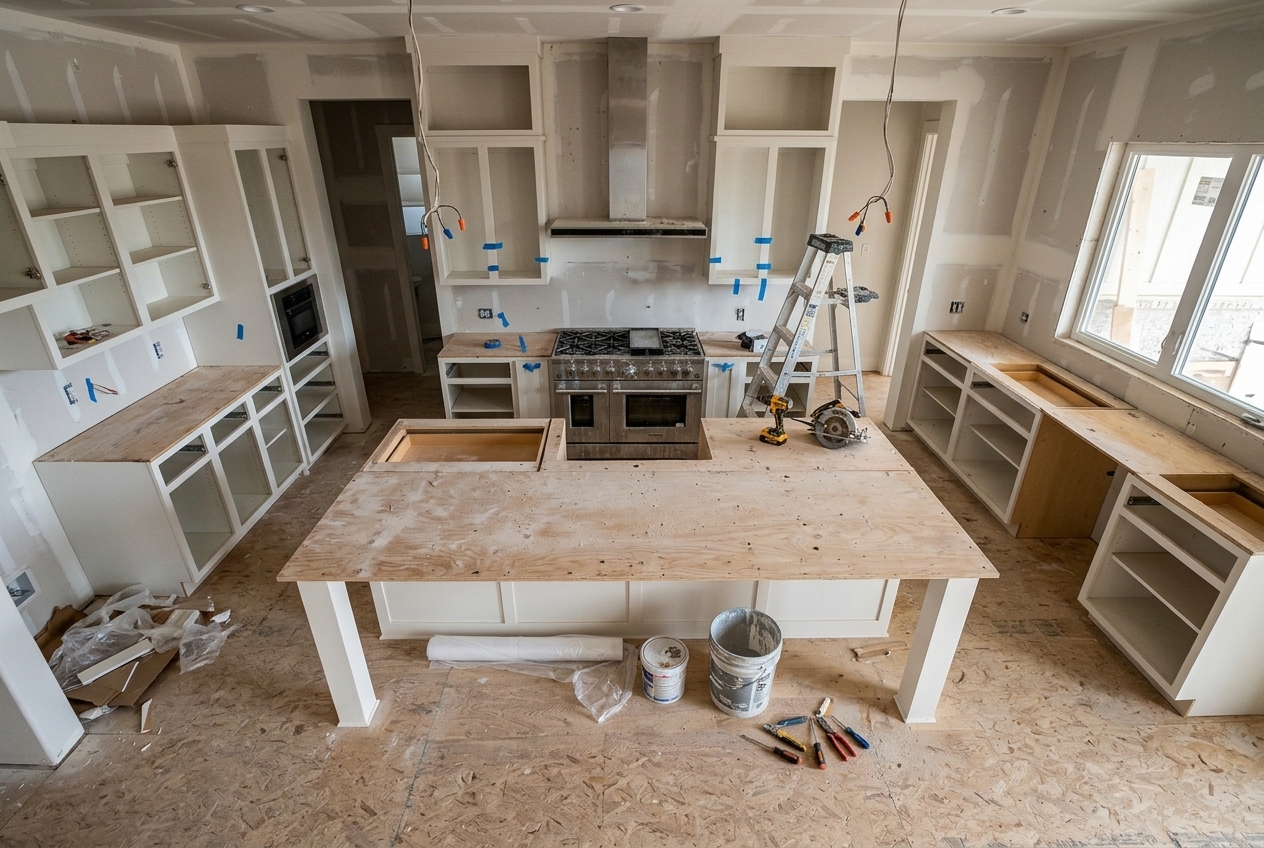 Custom Kitchen under construction