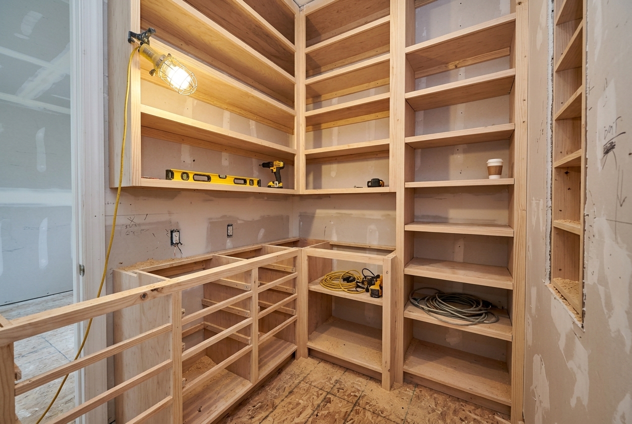 Custom Pantry under construction